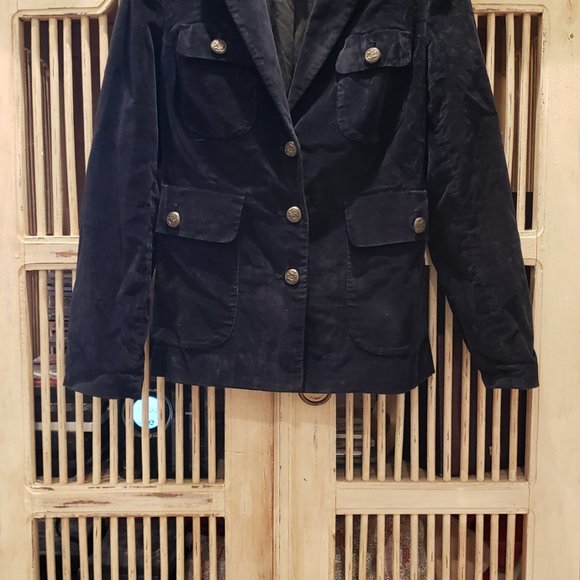 London Jean Black Velvet blazer with bronze buttons - Picture 3 of 15